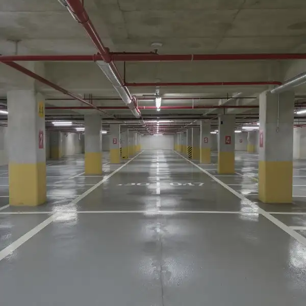 Подземный паркинг жилого комплекса - после уборки